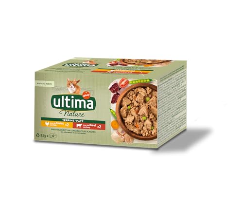 Ultima Nature Comida Húmeda para Gatos Multipack 4 Latitas con Pollo y Buey - 4x85g