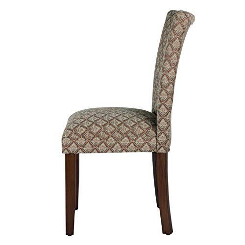 Image of Homepop Home Decor |K1136-F662 | Classic Upholstered Parsons Dining Chair | Single Accent Dining Chair, Blue & Brown Damask