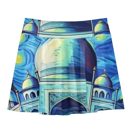 Tennis Skirts for Kids Starry Palace Blue Girls Skorts Athletic Shorts Summer Girl Skort 4t