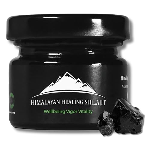 Fresh Hand Collected Himalayan Shilajit - Calidad de oro - 30 gramos - Fabricado en instalaciones registradas GMP/ISO/Halal - Resina secada al sol - Probado en laboratorio de terceros - 84+