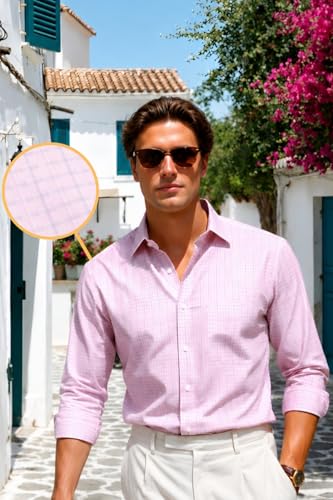 Image of Louis Philippe Men's Slim Fit Easy to Iron Everyday wear Premium Cotton Full Sleeve Checks Formal Shirt