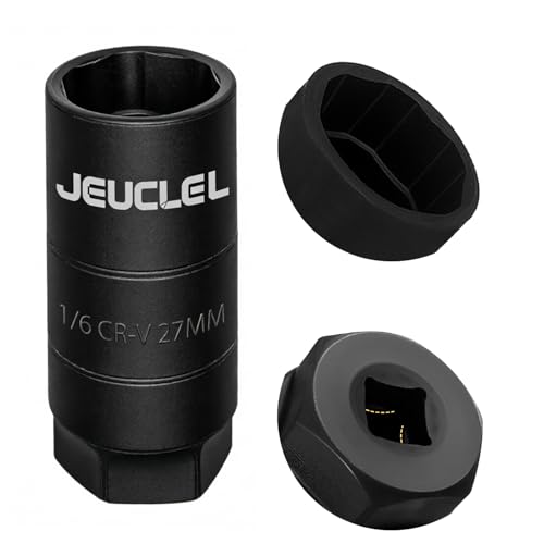 JEUCLEL Oil Pressure Sensor Switch Socket Special Size 1-1/16 Inch 3/8 Drive or 1 1/8 Hex Wrench for Quick Removing & Installing Oil Sending Unit Wrench Remover Universal Fit (Black)