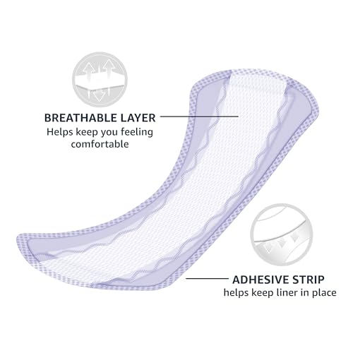 Image of Amazon Basics Daily Pantiliner, Extra Long Length, Thin Feminine Pads for Women, Unscented, Leak Protection, Daily Use, 68 Count (Previously Solimo) (Pack of 4)