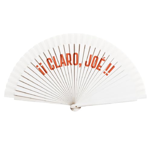 Abanico divertido con frases originales. Abanico colores con mensajes. Ventilador de mano original. Abanico con frase - Claro, joé -