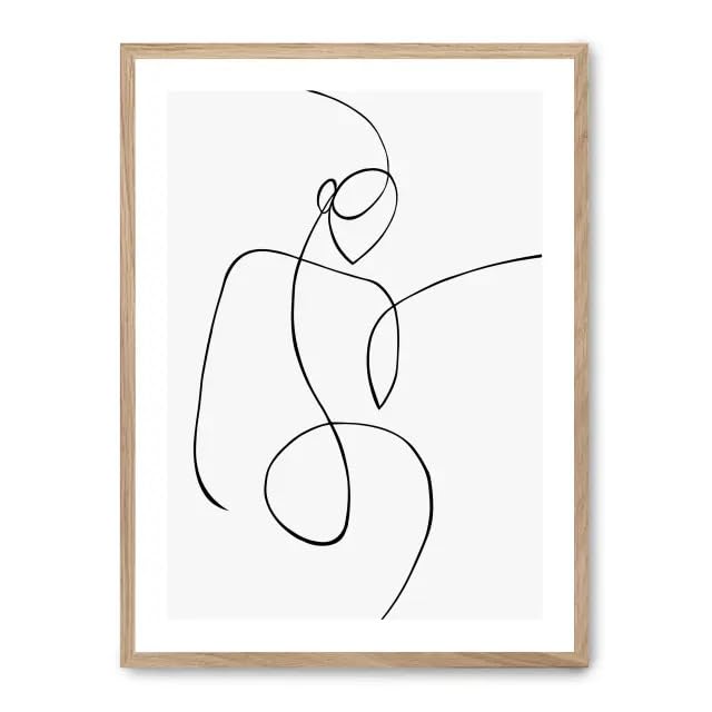 Cuadro woman line art vii œuvre poétique célébrant la féminité avec douceur