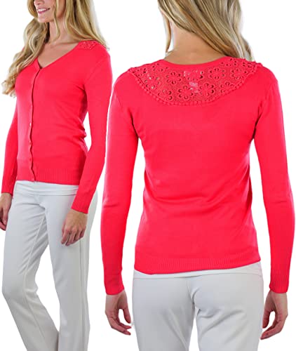 Image of ToBeInStyle Women's Long Sleeve Button Down V-Neck Cardigan