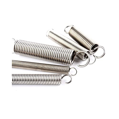 304 Stainless Steel S Hook Cylindroid Helical Pullback Extension Tension Coil Spring,1.2mm×12mm,Length 75mm (2PCS)