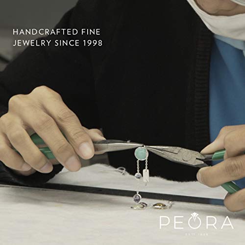 Peora Genuine Baltic Amber Pendant Necklace For Women 925 Sterling Silver, Floating Marquise Twist, Rich Cognac Color, With 18 Inch Chain #TOP4