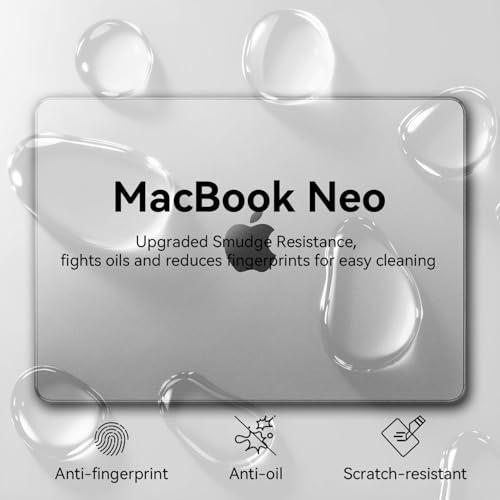 Image of EooCoo Case Compatible with MacBook Neo 13 inch 2026 Model A3404 with A18 Pro chip, Matte Lightweight Hard Shell Scratch Resistant Protective Cover, Original Clear