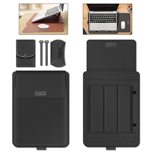 MONWO Capa Ergonômica para Notebook, 13-15,6 Polegadas, Mousepad Embutido e Elevação de Altura (Preto, 13-14 Pol)