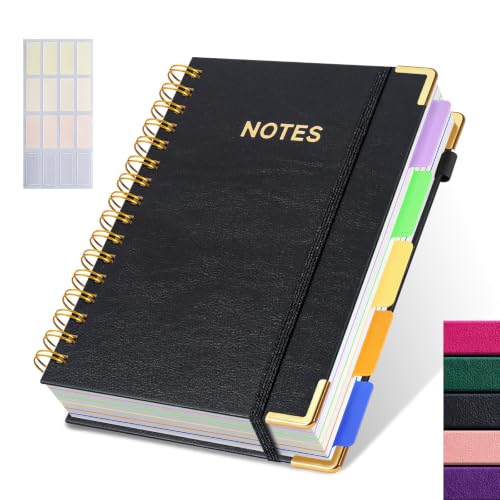 Carnet de notes noir A5 avec intercalaires amovibles pour organiser vos projets professionnels.