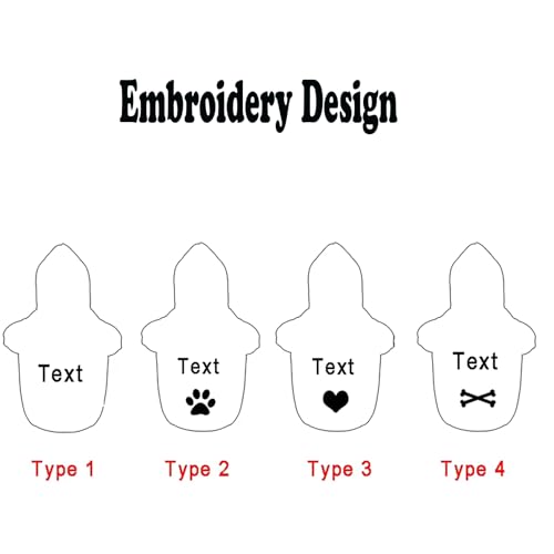 Keruidian Personalisierter Hunde Kapuzenpullover - Namens-Haustier-Kapuzenpullover - Personalisiertes Hunde-Sweatshirt - Welpenkleidung - Personalisierte Hundekleidung - Outdoor-Hundemantel (XS)