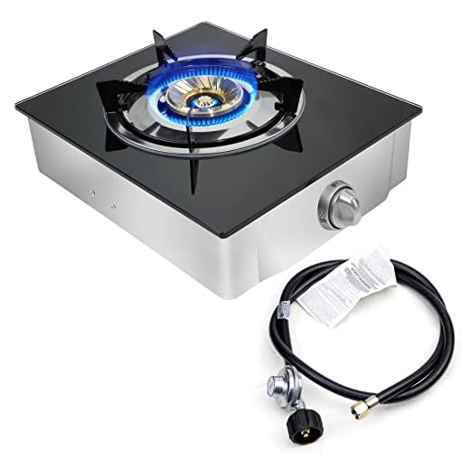 Propane Gas Cooktop 1 Burners Gas Stove portable gas stove Tempered Glass Single Burners Stove Auto Ignition Camping Single Burner LPG for RV,Apartments,Outdoor
