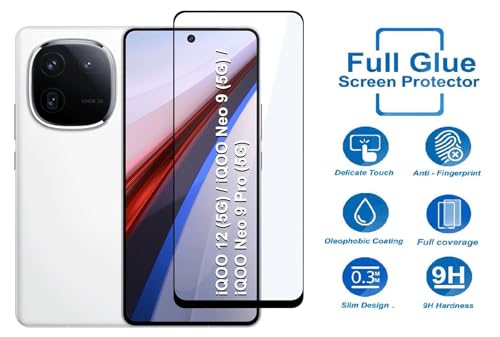 Image of HD Tempered Glass Screen Protector Compatible For iQOO 12 5G With Edge To Edge Coverage And Easy Installation Kit
