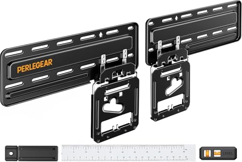 Perlegear Ultra Slim TV Wall Mount 0.3 Low Profile Compatible with 43- 86 Flat TV Neo QLED Frame TV Flush Mount Flat Mount Bracket Micro Gap Holds up to 132 lbs Blends Into Any Interior