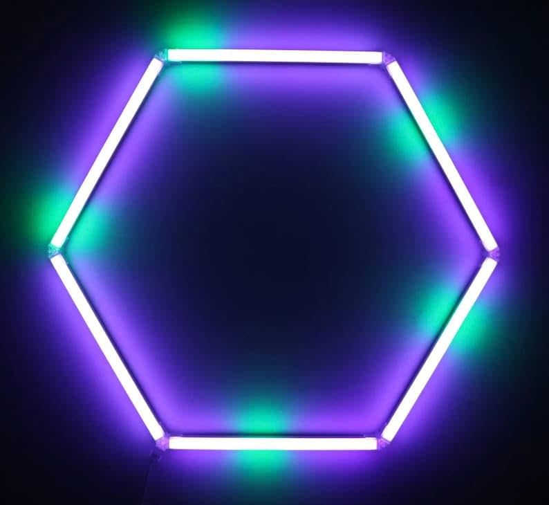 Illuminazione lampada led Nido D'ape RGB multicolor moderna Esagonale rombo Garage officina bar barber shop lounge bar hotel officina detailing salone (98x84 cm)