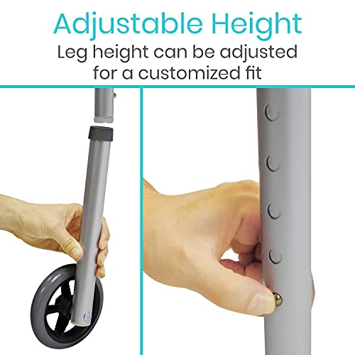 Walker Wheels And Ski Glides,Replacement Feet,Accessories Parts Set For Folding Medical Walkers,Back Stability Safety Wheel, Universal Front, Includes Two 5 Inch Rubber Wheel, 4 Glide Tips #TOP7