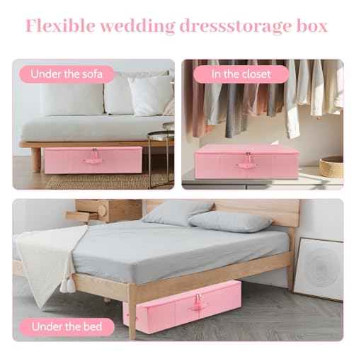 Wedding Dress Storage Box,Wedding Dress Preservation Kit with 50 Sheets of Acid Free Tissue Paper,1 Pair Microfiber Gloves and Clothing Desiccants,WeddingDress Preservation Box-Bride Musthaves by Faith Love Hope - Image 7