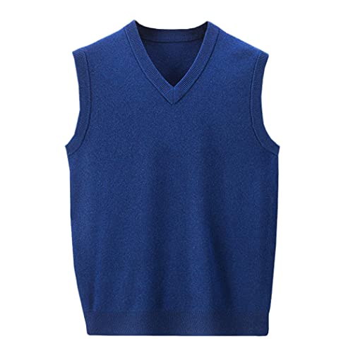Suéter casual sin mangas para hombres de talla grande, chaleco de cuello en V que no aprieta