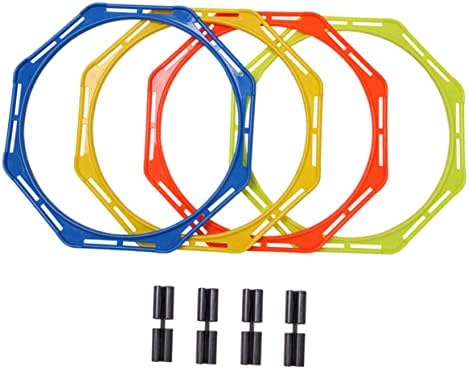 Unomor 4pcs Football Training Circle Adult Soccer Ball Outdoor Basketballs Trains for Adults Exercise Ladder for Footwork Agility Training Rings Sports Agility Ladders Exercising Rings Pp
