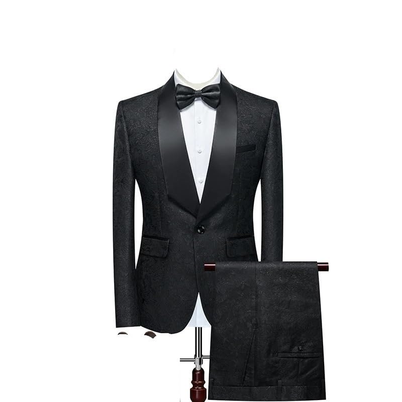 Classic Men’s 2 Piece Suit Set with Pants Formal Tuxedo for Business, Wedding, and Party Occasions