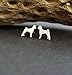 Basenji Dog Stud Earrings Polished Sterling Silver Handmade in USA