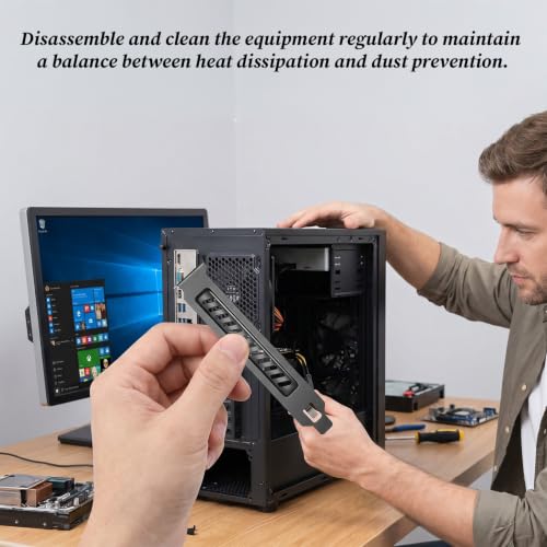 10 Piezas Cubiertas para Ranura PCI, Cubiertas Vented GPU Cubiertas Vented Negro Ventiladas Filtro de Polvo Soporte de placa de expansión para Gabinetes de Computadora miniatura 5