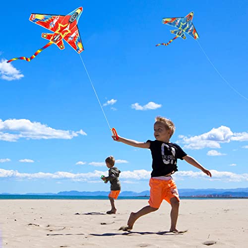 Toy Life - Kites For Kids Easy To Fly - 2 Pack Kids Kites - Outdoor Games And Activities Large Kites For Kids Ages 4-8 - Flying Kites For Children - Kids Kite For Beach - Giant Easy Fly Plane Kites #TOP4