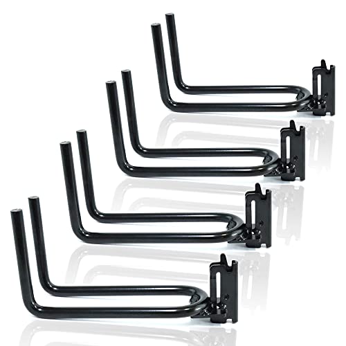 AUTOSwpozo 4-Pack Heavy Duty E-Track Tool Hanger, Black Powder Coated Alloy Steel, 4 Hooks, Modern Design, Rust Resistant, E-Track Mount, Suitable for Trailers, Trucks, Workshop, Warehouse by AUTOSwpozo - Used condition - US$34.51