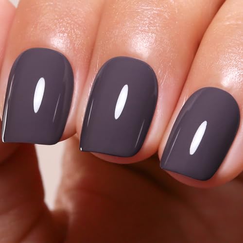 Gel Polish, 0.5 Fl Oz Gray Brown Purple Gel Nail Polish Autumn Winter Soak Off LED UV Gel Nail Polish Starter Manicure Salon DIY Nail Gel Polish