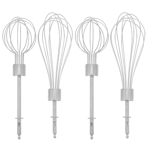 FIXOSHEE Accesorios de Batidor de Mano de Acero Inoxidable 4 Piezas Paleta Mezcladora y Batidor de Huevos Reemplazo para Batidoras Eléctricas Uso Doméstico Cocina