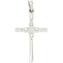 RP 14K Gold 5 Diamond Cross Pendant | Real 14 Karat Gold with .05tcw Diamonds Pendant for Women & Girls Available in Yellow, White, Pink Gold