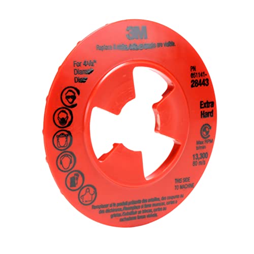 3M Disc Pad Face Plate Ribbed 80514, 7 in Extra Hard Red, 10 per case