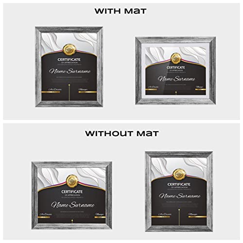 Mebrudy 8.5 X 11 Picture Frames With Mat, Silver 8.5X11 Document Certificate Diploma Award Photo Frame Set For Wall Or Tabletop Display, 6 Pack #TOP6