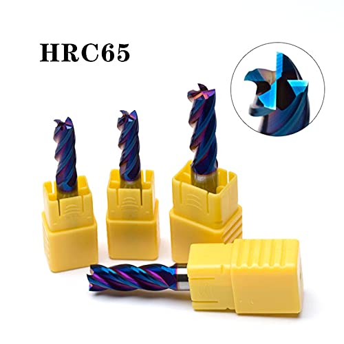 Fresa vertical CNC de acero al tungsteno HRC65 8 mm y 4 filos (3(5pcs)