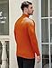 KGGEOO Men's Turtleneck Casual Basic High Neck Long Sleeve T Shirts Half Neck Lightweight Pullover Sweater Orange