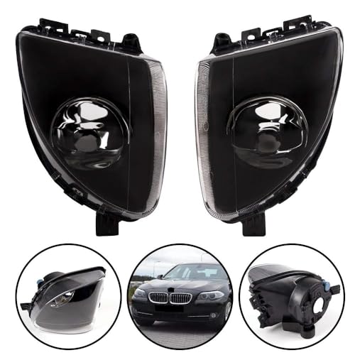 G-PLUS Fog Lights Front Bumper Fog Lamp Compatible With 2011-2013 BMW 5-Series 528i 530i 535i F10 F11 F18 (Light Bulbs Not Included)