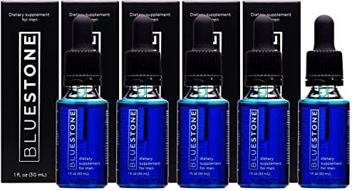 Bluestone Premium Drops for Men | Ashwagandha & L Arginine | Natural Saw Palmetto | for Mood Boost & Energy Support – 1fl.Oz (30ml) | 5 pcs Pack 3+2