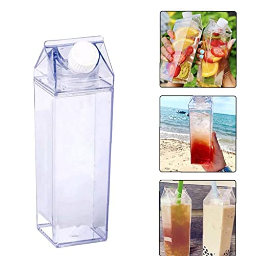 Melkpak Water Bottle Plastic Clear plein Melkflessen Dichte Portable Herbruikbare Juice Cup voor Fitness Camping Sport - Image 4