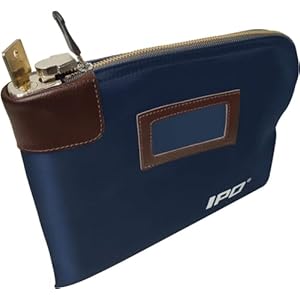 Waterproof Cash Bag with Lock and 2 Keys, 11 x 8.6 Inches, Canvas Documents Bag, Money Bank Deposit Bag with Zipper, Durable Leatherette Money Cash Coin Check Wallet Pouch for Men & Women