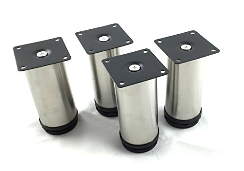 Design61 - Set di 4 piedini regolabili in acciaio