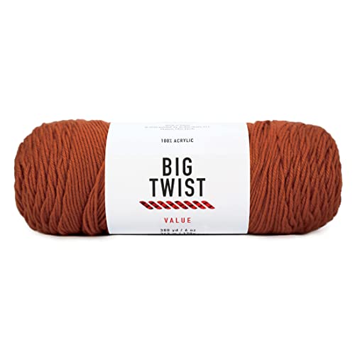 Image of Craftz Value Worsted Yarn in (Rust) - 100% Acrylic, 6 oz, 380 Yards, CYC Weight Category 4, Knit Gauge 4 in = 18 Stitches on US 8 Needles