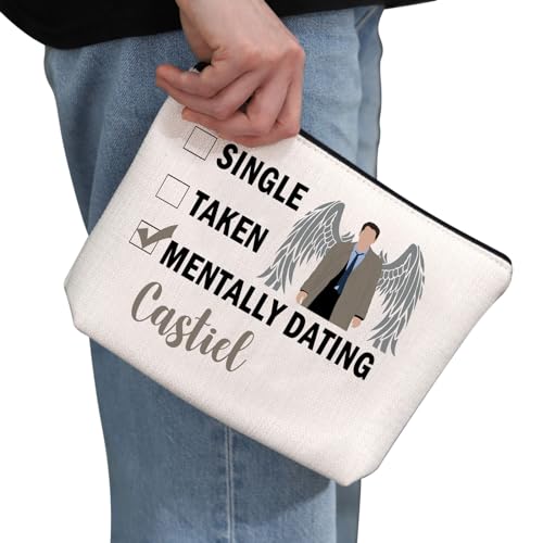 PYOUL Castiel Inspired Gift Mentally Dating Castiel Makeup Bag Castiel Fan Cosmetic Bag TV Show Merch (Mentally Dating Castiel Bag) - Image 2