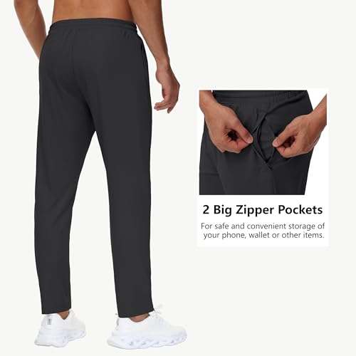 Men's 30" 32" 34" 36" Inseam Tall Sweatpants with Zipper Pockets Stretch Long Joggers Tapered Pant Gym Athletic Workout2