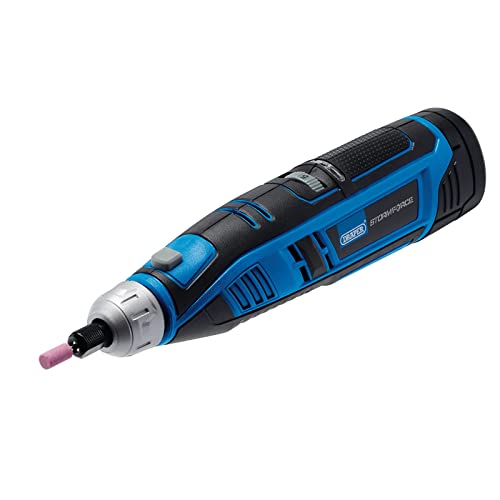 Draper 07849 Storm Force 10.8V Power Interchange Rotary Multi-Tool Kit, 1 x 1.5Ah Battery, x Fast Charger (50 Piece), Blue and Black