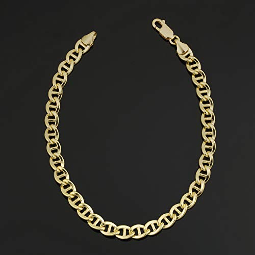 Kooljewelry Solid 14k Yellow Gold Filled Mariner Link Bracelet for Men and Women (6 mm, 8.5 inch)3