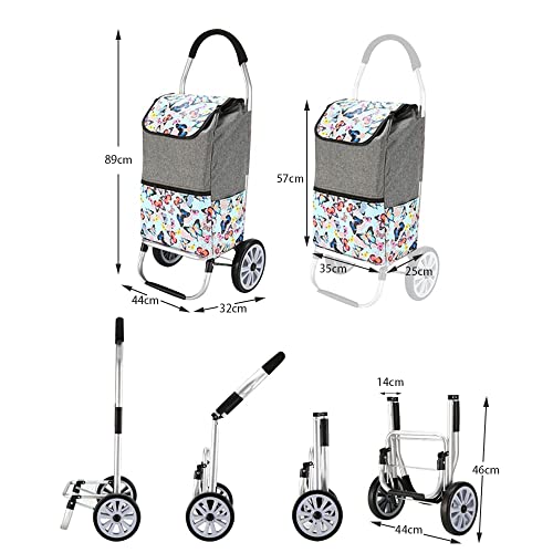 Belegao 50 Liter Einkaufstrolley mit 2 Großer Räder, Klappbar Treppensteiger Wasserdichter bis 45 kg belastbar Stabil… – Bild 3