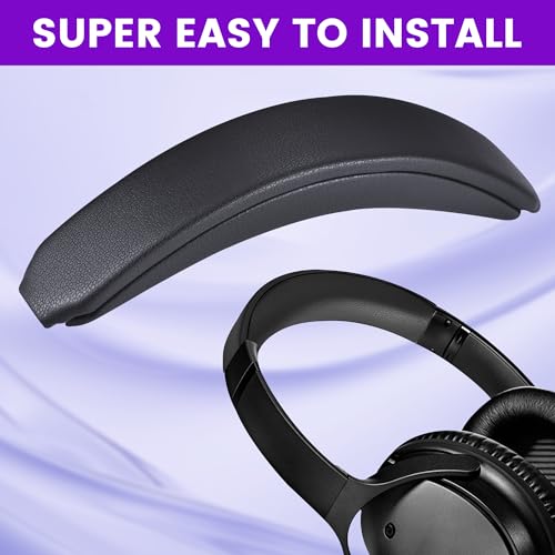 Lukvcoe funda de diadema para Bose QuietComfort 25 (QC25), negra | Ajuste perfecto, instalación rápida sencilla, alivio de presión, durabilidad mejorada, ergonómica, para sesiones largas, cuero proteinado miniatura 4