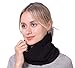 LO SHOKIM Neck Warmer Men Fleece Neck Gaiter Women Scarf Winter Double-layer Thick Knit Circle Loop Infinity Scarf Warm Windproof (Black)