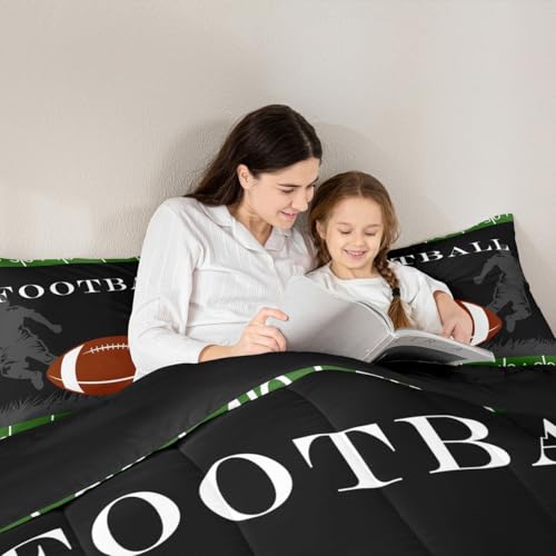 Image of Feelyou Football Bedding Set Rugby Sports Comforter Soccer Ball Game Comforter Set for Kids Adults American Football Player Duvet Set Ultra Soft Room Decor Toddler Size Quilt Set